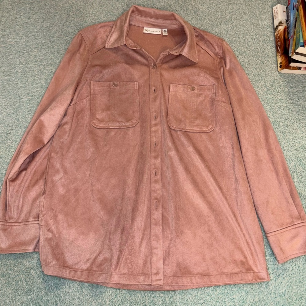 Velvet Pink Button-Up Shirt